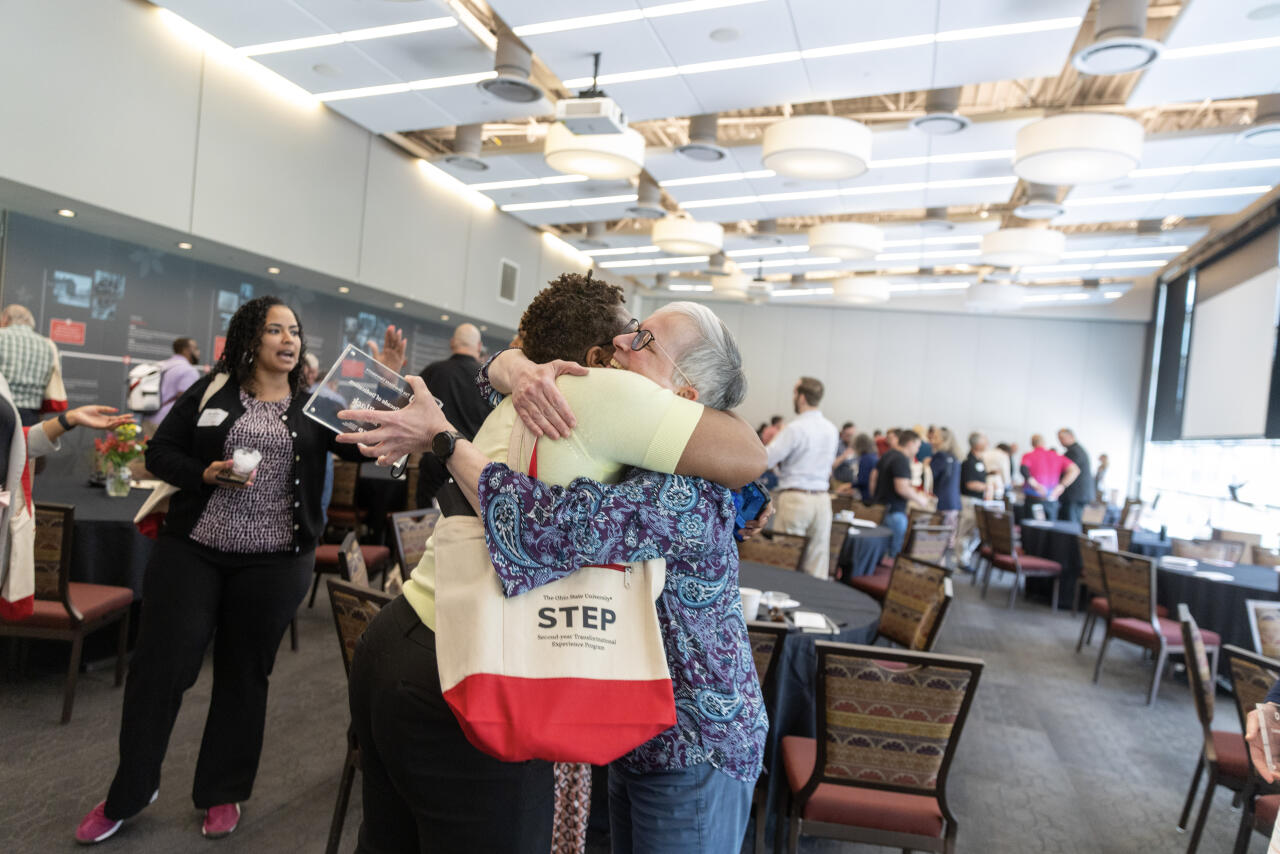 Congratulatory embrace